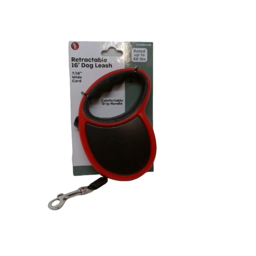 Retractable Dog Leash Red 7/16 Wide Cord 66lbs. Comfort Grip Handle