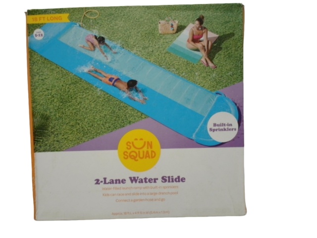 2 Lane Water Slide w/Built In Sprinklers 18\' x 4\' x 6 Sun Squad\