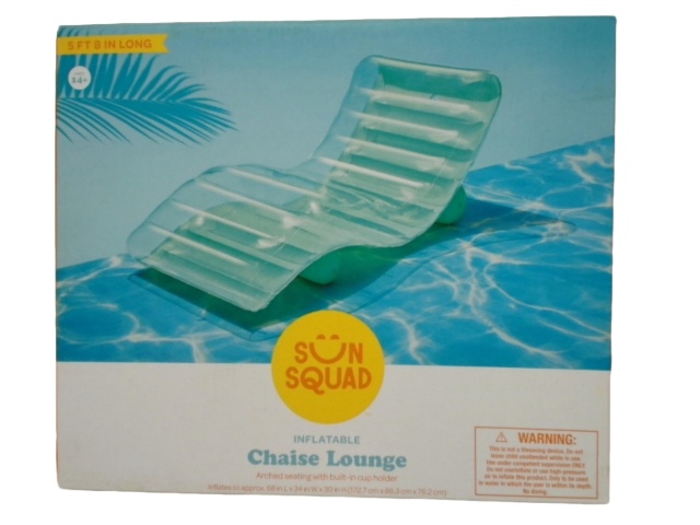 Inflatable Chaise Lounge w/Cup Holder 68 x 34\