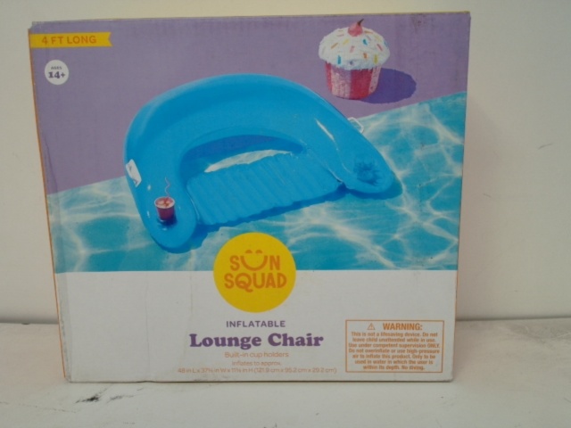 Inflatable Lounge Chair w/Built In Cup Holders 48 x 37.5\