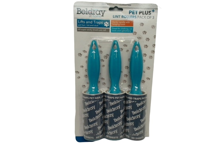 Lint Rollers 3pk. 60 Sheets Per Roll Beldray At Home