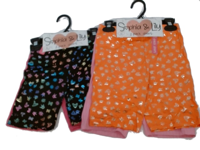 Bike Shorts Girls Size 7-16 2pk. Sophia & Lily(endcap)