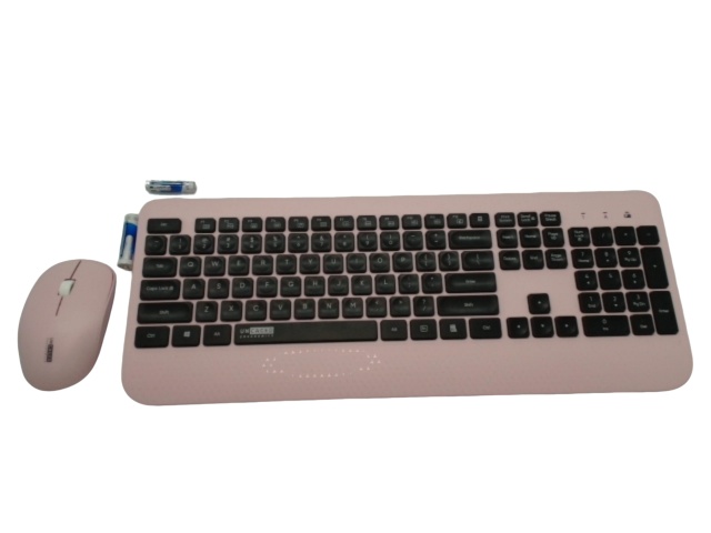 Keyboard & Mouse Wireless Set Rose Colour W/batteries (display)