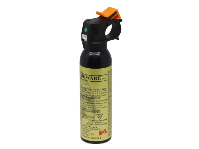Bear Beware® Bear spray 225g 5-8m shotgun spray pattern