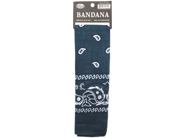 Bandana Printd Dk. Gry 21X21 inches