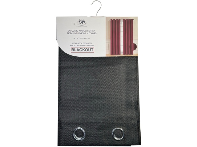 Curtain 54X84 inches Blackout W/Emb.Blk