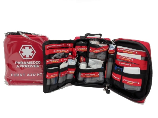 First Aid Kit Paramedic Approved In Red Zipper Case