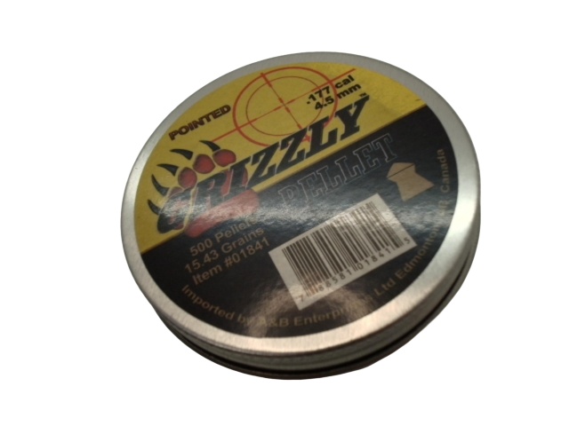 Pellet Pointed 4.5mm 500pk. 9.4grs Grizzly