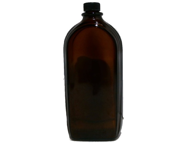Bottle Glass Amber 12oz.w/cap
