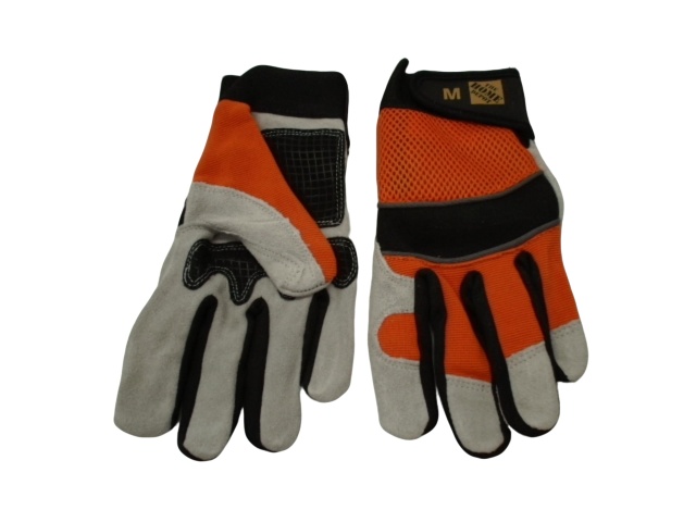 Mechanics Gloves Medium Split Leather Mesh Home Depot