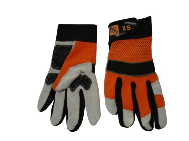 Mechanics Gloves XS Split Leather Mesh Home Depot