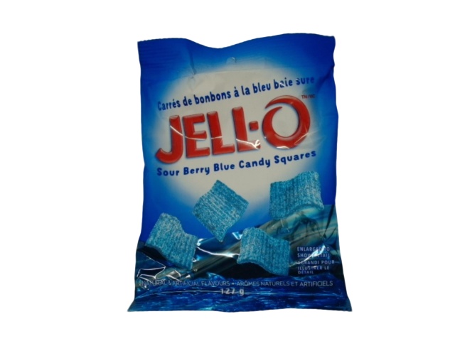 Jell-o Sour Berry Blue Candy Squares 127g.