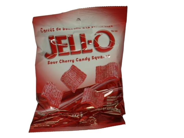 Jell-o Sour Cherry Candy Squares 127g.