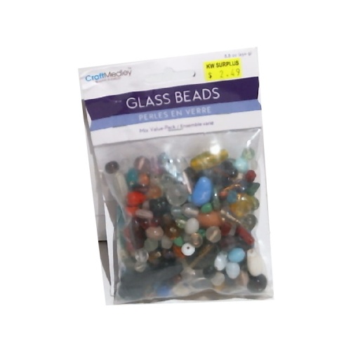 Glass Beads 250g. Bulk Mix