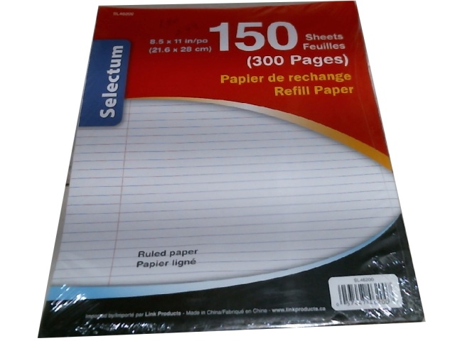 150 Sheet Ruled Refill Paper