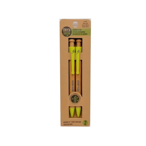 Bamboo Pens 2pk. Blue Ink Onyx Green