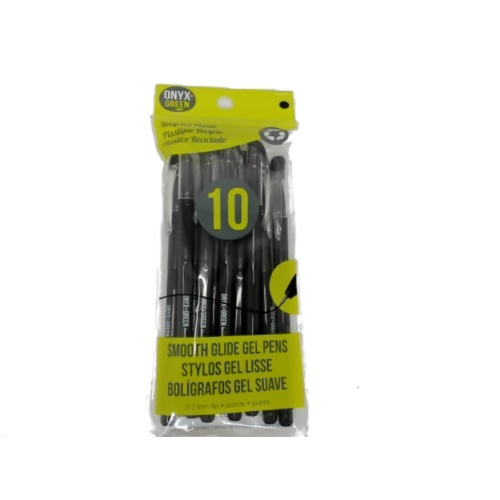 Gel Pen 10pk. Smooth Glide Recycled Plastic Onyx Green