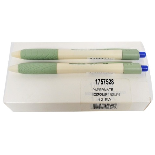 PAPERMATE BIODEGRADEABLE PENS 12/WHITE BOX