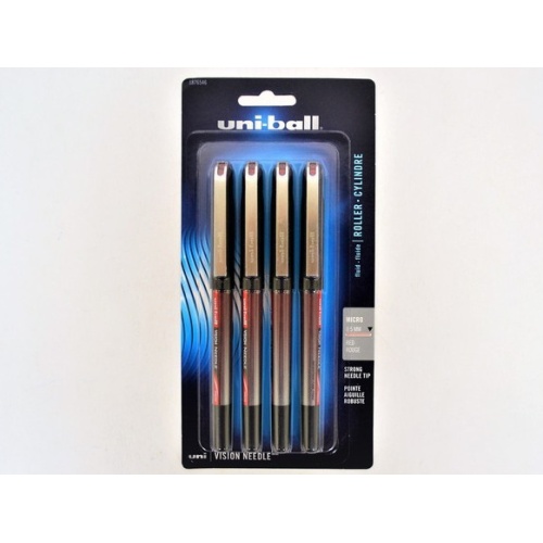 UNIBALL 4PK RED FLUID VISION PEN