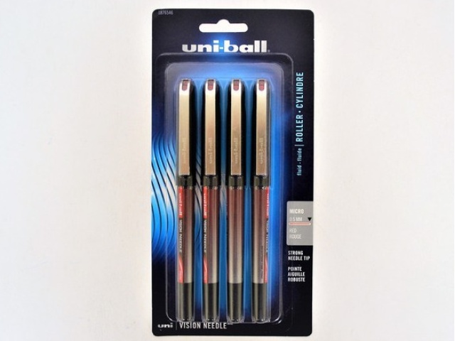 UNIBALL 4PK RED FLUID VISION PEN