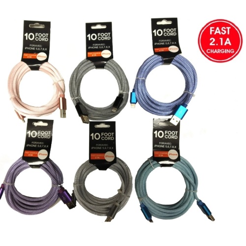 Cable Lightning - USB A 10Ft Nylon