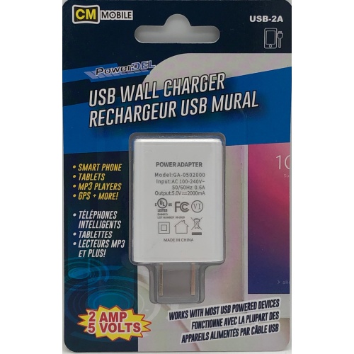 Wall charger USB 2 amp