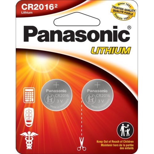 PANASONIC CR2016 2PK LITHIUM BATTERY