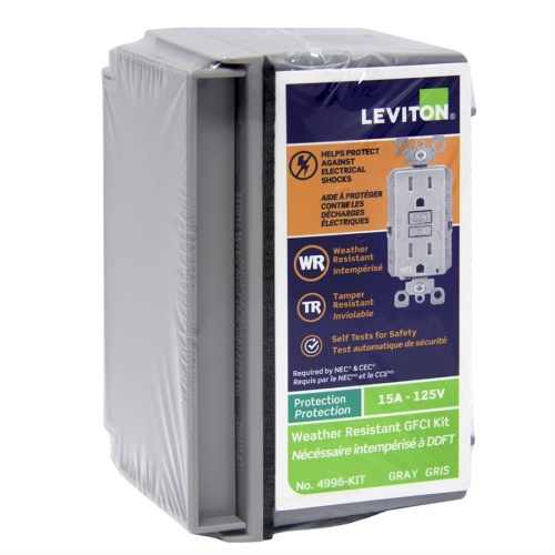 Weather resistant GFCI receptacle kit Leviton