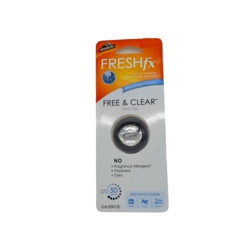 Air Freshener Simply Fresh Vent Clip 2.5mL Free & Clear Freshfx