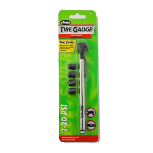 SLIME TIRE GAUGE & 4 VALVECAPS