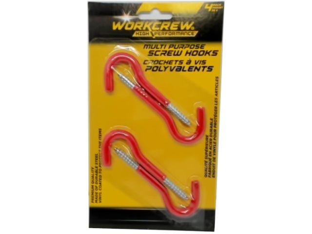 Multi Purpose Screw Hooks 4pk. Workcrew