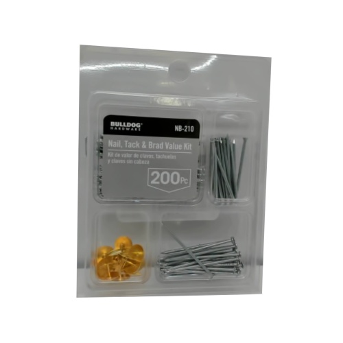 Nail, Tack & Brad Value Kit 200pcs Bulldog