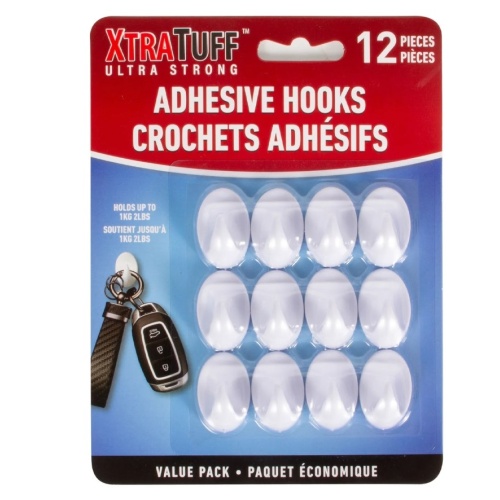 Plastic Hooks Round 12 Pack