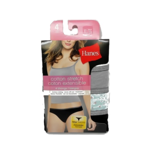 Cotton Stretch Thongs 4pk. XL Hanes