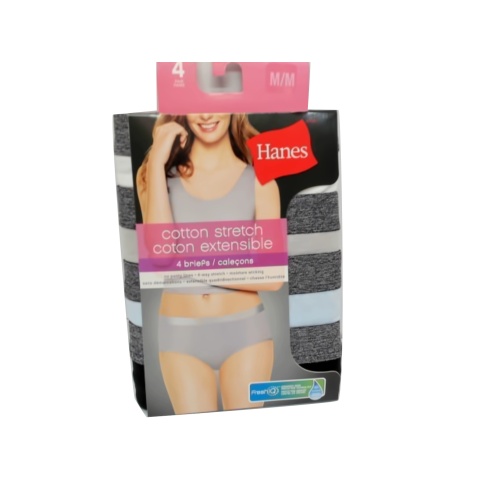 Ladies Briefs 4pk. Medium Cotton Stretch Assorted Hanes