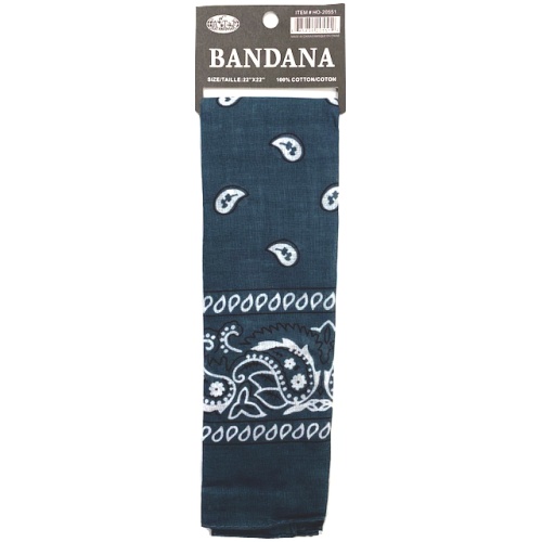 Bandana Printd Dk. Gry 21X21 inches