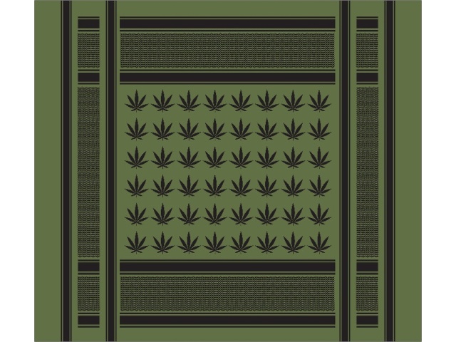 Shemagh head wrap - cannabis leaf