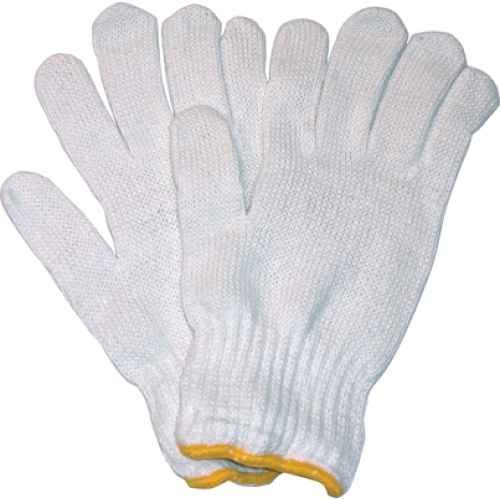 Gloves knitted cotton yellow M