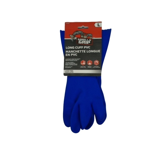 Gloves Long Cuff PVC Large Blue Gorilla Grip