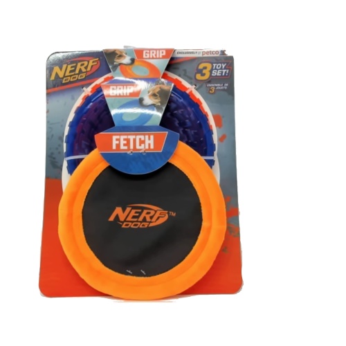 Dog Toy Frisbees 3pk. Ass't Nerf