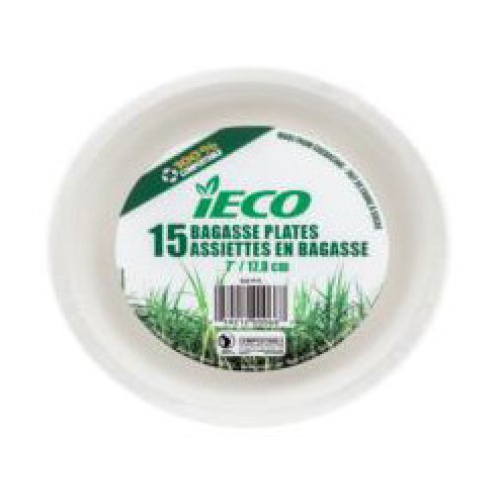 iECO 7 BAGASSE PLATE 15/PK