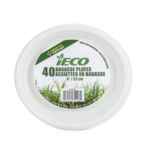 iECO 9 BAGASSE PLATE 40/PK