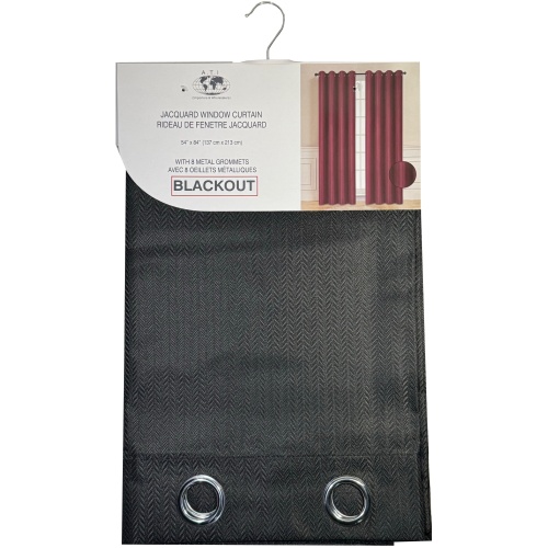 Curtain 54X84 inches Blackout W/Emb.Blk