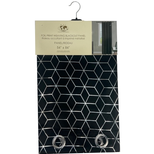 Curtain 54X84 inches Blk/SL Foil Bkout