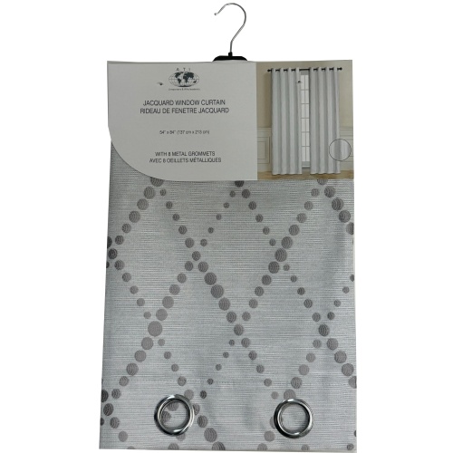 Curtains 54X84Fa Linen Dotd Silver