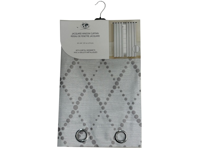 Curtains 54X84Fa Linen Dotd Silver\