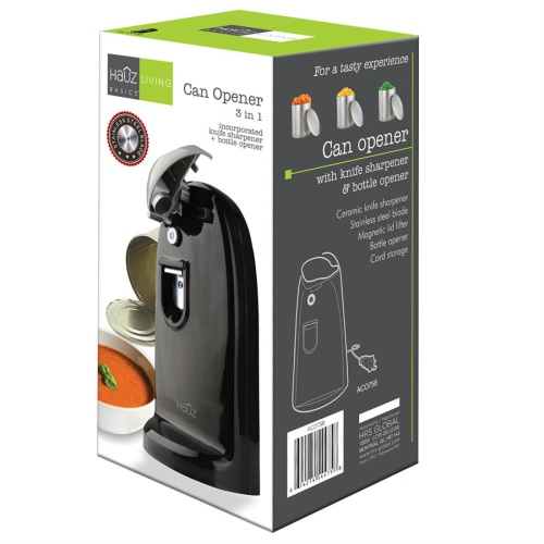 3 in 1 electric Can Opener - Black