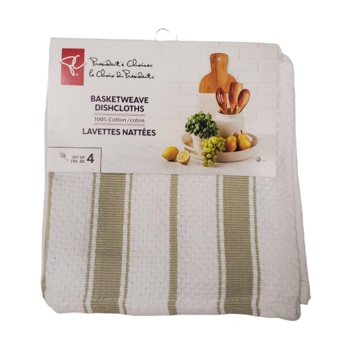 PC Basketweave Dishcloths 4pk 13x13 inch – Beige