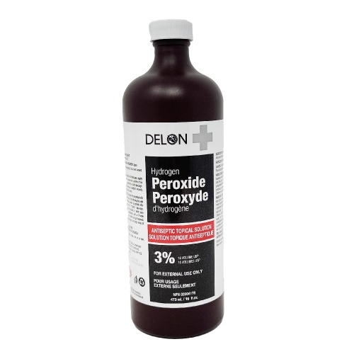 DELON 3% HYDROGEN PEROXIDE 450ML ANTISEPTIC/12