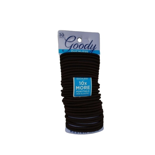 Hair Elastics 30pk. Chocolate Cake Brown Medium Hair Goody